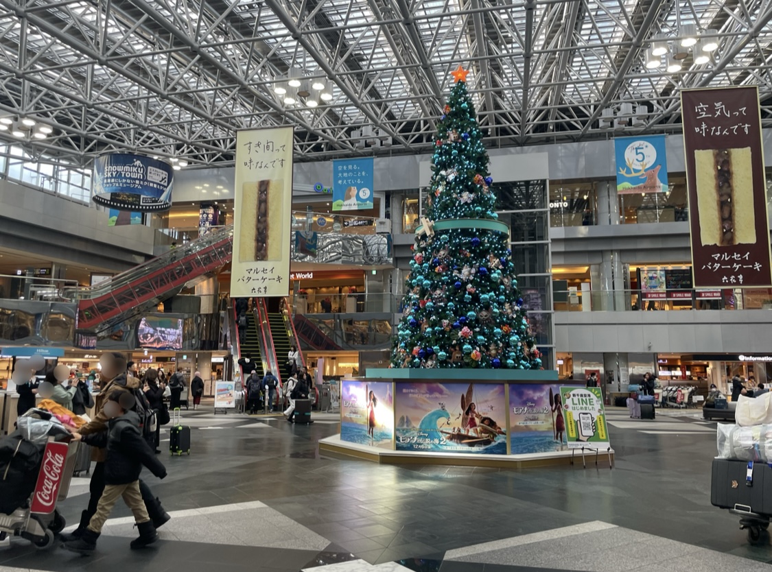 12月の新千歳空港の様子